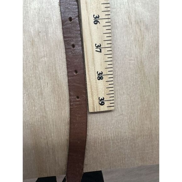 Vintage Leather Braided Belt With Metal Details M 32 - Picture 3 of 7